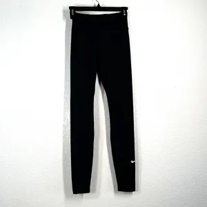 XS Leggings Nike Women's One Mid-Rise Leggings Stretch Activewear pants black thumbnail 2