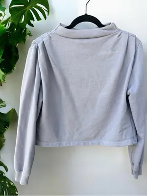 Zara Mock Neck Cropped Sweatshirt Small thumbnail 2