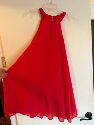 ASTR Red Halter Mini Trapeze Dress thumbnail 3