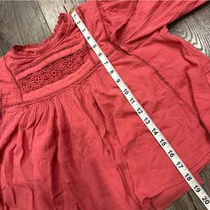 Free People Laura Western Top Red Berry Size XS Boho Embroidered FLAW Repaired thumbnail 16