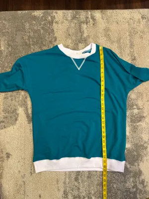 NWT Fantaslook Teal Sweatshirt with White Trim thumbnail 6