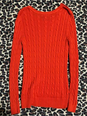 2000s vintage 2012 Banana Republic whimsical bohemian orange knitted sweater thumbnail 4