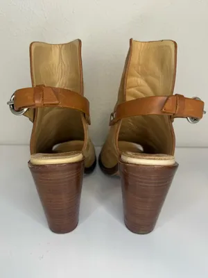 Rag & Bone Tan Suede Peep Toe Ankle Booties Heels 36.5 thumbnail 4
