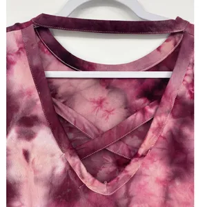 Derek Heart Womens Pink Purple Tie Die Sweater Top Shirt Long Sleeve NEW Medium thumbnail 4