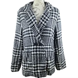 Jade & Ivory‎ 26 International NWT Double Breasted Houndstooth Blazer Peacoat M thumbnail 2