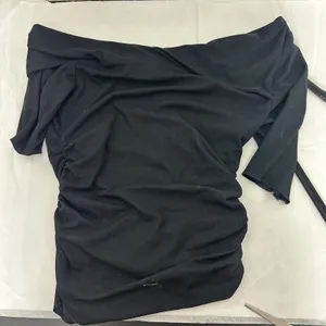 Free People Black One Shoulder‎ Ruched Ribbed Top OB2175904 Womens XS New thumbnail 2