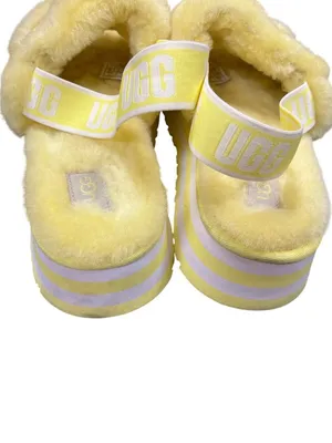 UGG Fluff sugar platform wms yellow slingback casual sandals sz 10 SKU 10-654 thumbnail 15