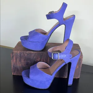 Candie’s Y2K Purple Suede Platform Sandals with Ankle Strap thumbnail 3