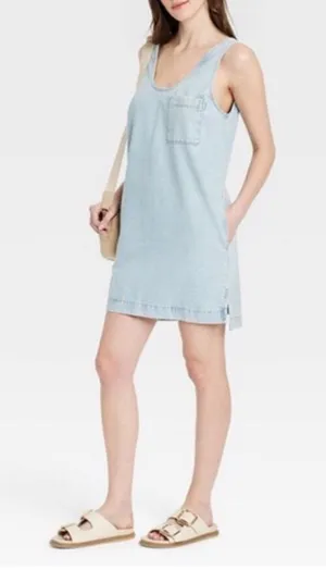 universal threads denim tank dress thumbnail 1