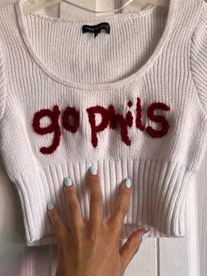 Kendall + Kylie MLB Philadelphia Phillies Knit Crop top thumbnail 2
