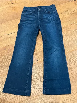 7 for all mankind dojo tailorless flare jeans size 27 dark denim thumbnail 1