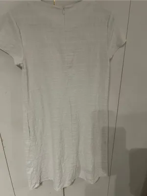 J. McLaughlin White Textured Short-Sleeve Midi Dress thumbnail 7