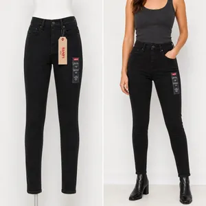 Levis Mile High Super Skinny Jeans Womens 24 Black Extra High Rise Slim Stretch thumbnail 2