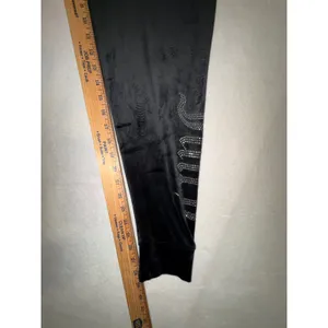 Juicy Couture Black Velour Joggers‎ Rhinestone Logo Y2K Sleepwear Pants Small thumbnail 4