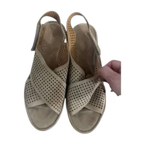Clarks Artisan Clarene Award Women Brown Perforated Wedge Sandals 9M Summer thumbnail 6