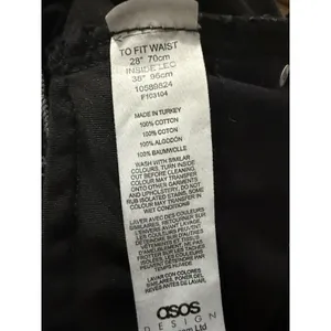 ASOS 100% Cotton Button Fly Straight Leg‎ Denim Jeans Sz. 28 X 31 Black Raw Hem thumbnail 8