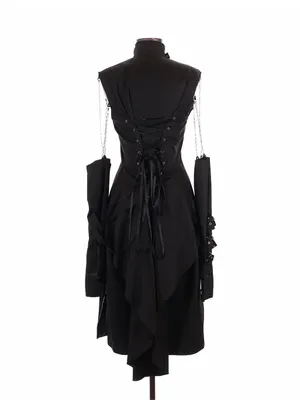 Black Gothic Buckle Detail Dress thumbnail 2