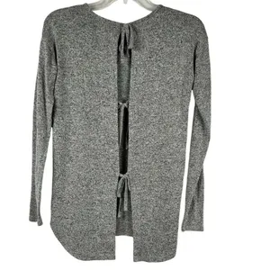 Aerie Just Add Leggings Gray Long Sleeve Open Back Sweater XS thumbnail 2
