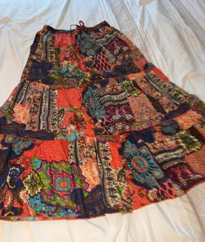 Bobbie Brooks Vintage Patchwork Paisley Tiered Maxi Skirt Size M. 8-10. thumbnail 1