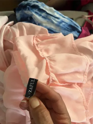 Zaful Light Pink Off-Shoulder Long Sleeve Ruffle Dress thumbnail 9