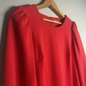 Calvin Klein Red Beaded Sleeve‎ Sheath Midi Dress Size 6 Holiday Party Cocktail thumbnail 3