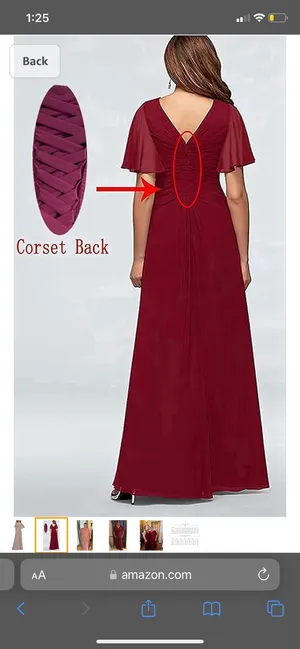 Mother of The Bride Dress V Neck Ruffle Sleeves Ruched Pleated Chiffon thumbnail 3