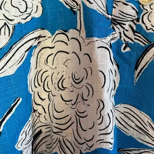 ZARA Blue White Floral Linen Blend Blouse Top NWT XL Oversized Kimono Sleeve thumbnail 10