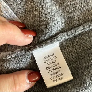 Croft & Barrow Full Zip Sweater Grey Snowman Snowflake Knit Ugly Sweater Granny thumbnail 7