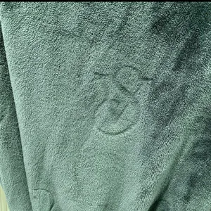 Victoria’s Secret Hunter Green Short Plush Tie Robe Embroidered Logo XS S thumbnail 5