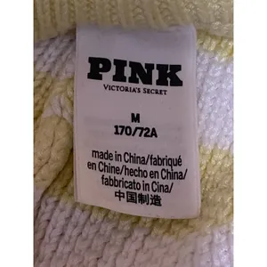 Pink Victoria's Secret Yellow White Striped Knit High Rise Beach Mini Short Sz M thumbnail 5