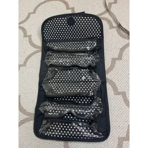 PANDORA Black Roll-Up Foldable Jewelry Travel Case 4 Zip Pockets Organizer thumbnail 5