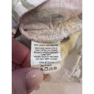 Briggs Womens Tropical Floral Linen Blend Smocked Shorts Pink Yellow Medium thumbnail 8