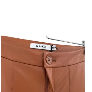 NA-KD Cognac Brown‎ Flared PU Faux Leather Pants High Rise NWT EU 36 US 6 thumbnail 3