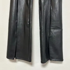 Abercrombie Split-Hem Vegan Leather Slim Flare Pants thumbnail 4
