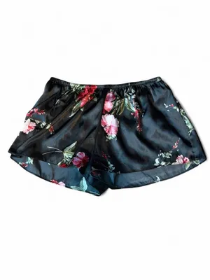 Apt. 9 Black Satin Floral Cami & Shorts Pajama Set thumbnail 5
