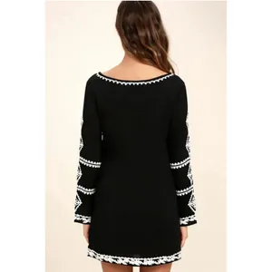 Lulus A Day in the Life Black and White Embroidered Dress Size Medium‎ Kaftan thumbnail 5