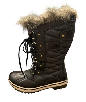 Sorel Womens Tofino II Faux‎ Fur Cuff Waterproof Boot Size 6 Black thumbnail 1