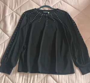 Karl lagerfeld black pearl top thumbnail 1