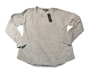 NWT Lulus Size‎ XS Women Grey Crew Neck Long Sleeve Shirt Basics Layering Causal thumbnail 1