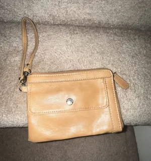 Franco Sarto Tan Leather Wristlet Pouch thumbnail 1