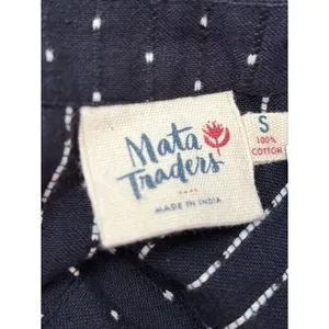 Mata Traders Navy Dot Pinafore Dress Small S Overall Apron Midi Cottagecore Mod thumbnail 5