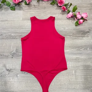 Express Red Feminine Baddie Racerback Thong Bodysuit Size Large thumbnail 5