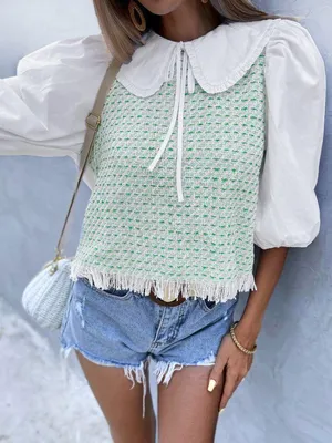 ZARA Peter Pan Collar Top thumbnail 1