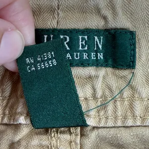 Lauren Ralph Lauren 12 Khaki Tan‎ Herringbone Cotton Straight Leg Chino Pant thumbnail 9