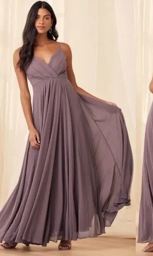 Lulu's‎ All About Love Maxi Dress Dusty Purple Size Small thumbnail 1