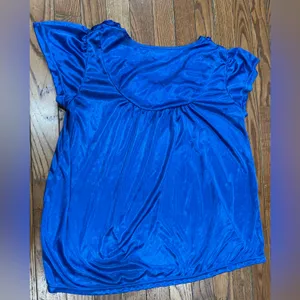 Lati Fashion…Vibrant Blue Women's Blouse with Floral Detail thumbnail 6