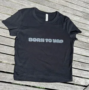 Born to yap black sprinkle baby tee‎ large thumbnail 1