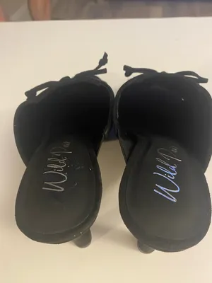 NW Diva Black Lace-Up Open-Back Mule Heels thumbnail 10