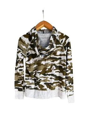 Nike Gym Vintage Camo Full Zip Hoodie Jacket Womens Small Green Black Y2K thumbnail 7