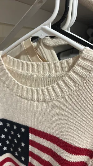 Cream Brandy Melville American Flag Sweater thumbnail 4